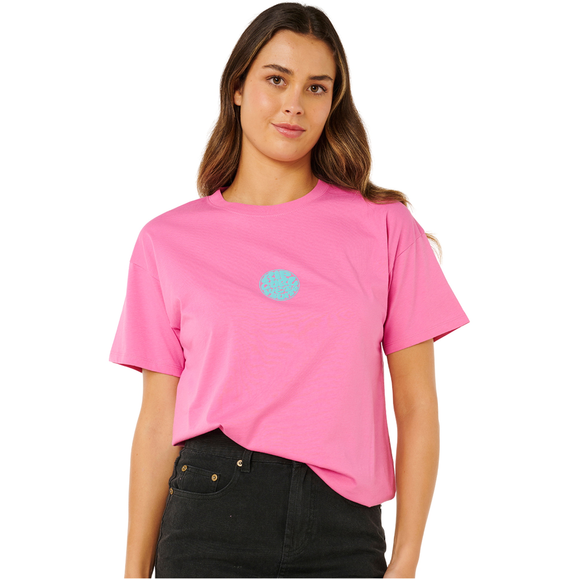 2026 Rip Curl Womens Icons Of Surf Relaxed Tee 0EGWTE - Super Pink